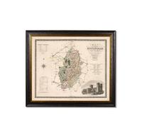 Exceptional Art c.1830 County Maps of England - 70 x 84cm - Black - Nottingham