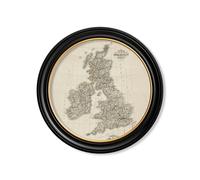 Exceptional Art c.1838 Map of Great Britain - Round Frame - 70 x 70cm - Oxford Round