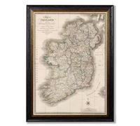 Exceptional Art c.1838 Map of Ireland - 70 x 95cm - Oxford