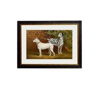 Exceptional Art c.1881 Dogs - 38 x 50cm - Black - Dalmation and English Bull Terrier