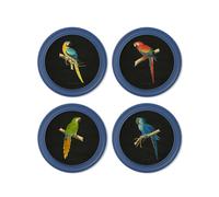 Exceptional Art C.1884 Collection of Macaws in Round Frames Blue - 70 x 70cm - Blue - Collection of 4
