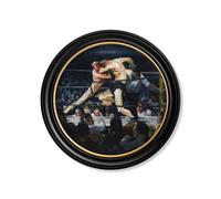 Exceptional Art c.1900's George Bellows' Boxers - Round Frame - 70 x 70cm - Black - Boxers 2
