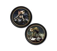 Exceptional Art c.1900's George Bellows' Boxers - Round Frame - 70 x 70cm - Black - Collection of 2