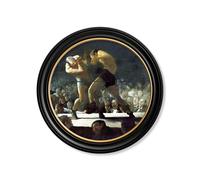 Exceptional Art c.1900's George Bellows' Boxers - Round Frame - 96 x 96cm - Black - Boxers 1