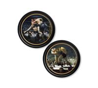 Exceptional Art c.1900's George Bellows' Boxers - Round Frame - 96 x 96cm - Black - Collection of 2