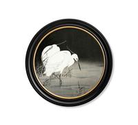 Exceptional Art c.1910 Two Egrets in Reeds - Ohara Koson - Round - 96 x 96cm - Oxford Round