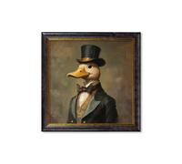 Exceptional Art Captain Quackmore - Gentleman Duck Oxford Square Frame - 96 x 96cm