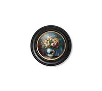 Exceptional Art Disco Bloom Lilies & Roses - Oxford round frame - Disco Bloom Lilies & Roses - 44 x 44 cm