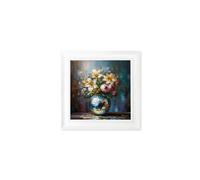 Exceptional Art Disco Bloom Lilies & Roses - Strong White Hurstwood square frame - Disco Lilies & Roses - 44 x 44 cm