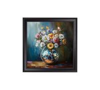 Exceptional Art Disco Bloom Wildflowers - Black Hurstwood square frame - Disco Wildflowers - 96 x 96cm