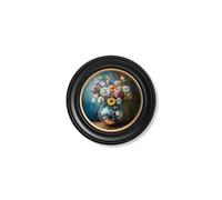 Exceptional Art Disco Bloom Wildflowers - Oxford round frame - Disco Bloom Wildflowers - 44 x 44 cm