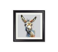 Exceptional Art Donkey Jack & Jennet Cosy Sketch - Black Hurstwood square frame - Donkey Jack - 96 x 96cm - Black Hurstwood Square