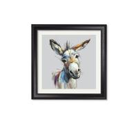 Exceptional Art Donkey Jack & Jennet Cosy Sketch - Black Hurstwood square frame - Donkey Jennet - 96 x 96cm - Black Hurstwood Square