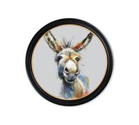 Exceptional Art Donkey Jack & Jennet Cosy Sketch - Oxford round frame - Donkey Jack - 96 x 96cm