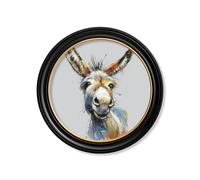 Exceptional Art Donkey Jack & Jennet Cosy Sketch - Oxford round frame - Donkey Jack Cosy Sketch - 70 x 70cm