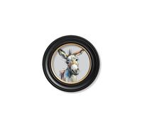 Exceptional Art Donkey Jack & Jennet Cosy Sketch - Oxford round frame - Donkey Jennet - 44 x 44 cm