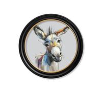 Exceptional Art Donkey Jack & Jennet Cosy Sketch - Oxford round frame - Donkey Jennet - 70 x 70cm