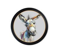 Exceptional Art Donkey Jack & Jennet Cosy Sketch - Oxford round frame - Donkey Jennet - 96 x 96cm