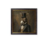 Exceptional Art Earl of Assbury - Gentleman Donkey Oxford Square Frame - 96 x 96cm