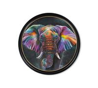 Exceptional Art Elephant Print 'Wisdom' by Amy Ansell - Oxford Round Frame - 120 x 120cm - Oxford Round