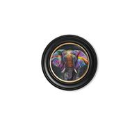 Exceptional Art Elephant Print 'Wisdom' by Amy Ansell - Oxford Round Frame - 44 x 44cm - Oxford Round