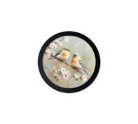Exceptional Art Garden Birds - 30cm Black Round Box Frame - 30 x 30cm - Black Round Box Frame - Chaffinches
