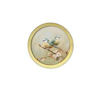 Exceptional Art Garden Birds - 30cm Gold Round Box Frame - 30 x 30cm - Gold Round Box Frame - Blue Tits