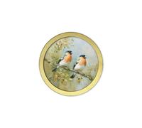 Exceptional Art Garden Birds - 30cm Gold Round Box Frame - 30 x 30cm - Gold Round Box Frame - Bullfinches