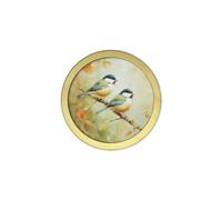 Exceptional Art Garden Birds - 30cm Gold Round Box Frame - 30 x 30cm - Gold Round Box Frame - Great Tits