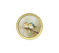 Exceptional Art Garden Birds - 30cm Gold Round Box Frame - 30 x 30cm - Gold Round Box Frame - Robins