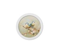 Exceptional Art Garden Birds - 30cm White Round Box Frame - 30 x 30cm - White Round Box Frame - Blue Tits