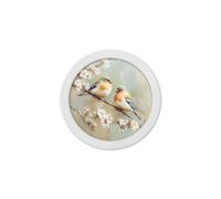 Exceptional Art Garden Birds - 30cm White Round Box Frame - 30 x 30cm - White Round Box Frame - Chaffinches