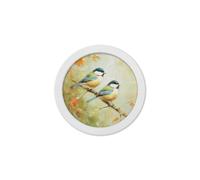 Exceptional Art Garden Birds - 30cm White Round Box Frame - 30 x 30cm - White Round Box Frame - Great Tits