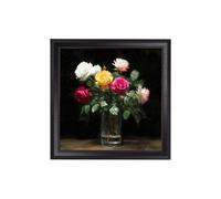 Exceptional Art Garden Roses After Dark - Black Hurstwood square frame - Roses After Dark - 96 x 96cm