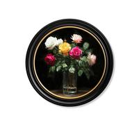 Exceptional Art Garden Roses After Dark - Oxford round frame - Roses After Dark - 96 x 96cm