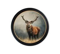Exceptional Art Highland Stag - Oxford round frame - 96 x 96cm