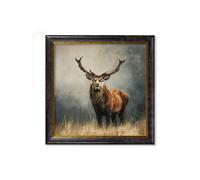 Exceptional Art Highland Stag - Oxford square frame - 70 x 70cm