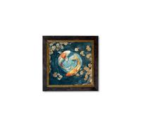 Exceptional Art Japanese Koi Carps Dawn - Oxford Square Frame - 44 x 44cm