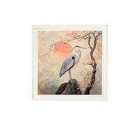 Exceptional Art Japanese Twin Herons - Cream Hurstwood square frame - Cream Hurstwood Square - 96 x 96cm - Right Facing Heron
