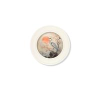 Exceptional Art Japanese Twin Herons - Oxford Strong White Round Frame - 44 x 44 cm - Left Facing Heron