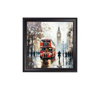 Exceptional Art London Bus - Black Hurstwood square frame - 70 x 70cm
