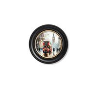 Exceptional Art London Bus - Oxford round frame - 44 x 44cm