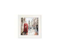 Exceptional Art London Telephone Box - Cream Hurstwood square frame - 44 x 44cm
