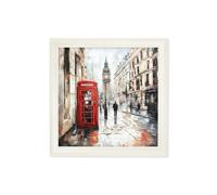 Exceptional Art London Telephone Box - Cream Hurstwood square frame - 70 x 70cm
