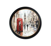 Exceptional Art London Telephone Box - Oxford round frame - 96 x 96cm