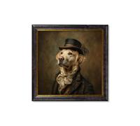 Exceptional Art Lord Goldpaw - Gentleman Golden Labrador Oxford Square Frame - 96 x 96cm
