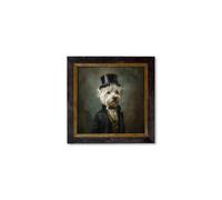 Exceptional Art Lord Westly Whitetail - Gentleman Westie Oxford Square Frame - 44 x 44cm - Oxford Slim Square