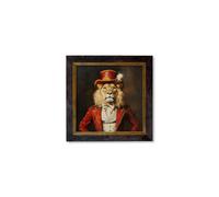 Exceptional Art Maximum Mane - Circus Master Lion Oxford Square Frame - 44 x 44cm