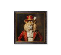 Exceptional Art Maximum Mane - Circus Master Lion Oxford Square Frame - 70 x 70cm