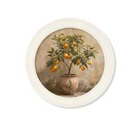 Exceptional Art Mediterranean Orange Tree - Oxford Strong White round frame - Oxford Strong White Round - Mediterranean Orange Tree - 96 x 96cm
